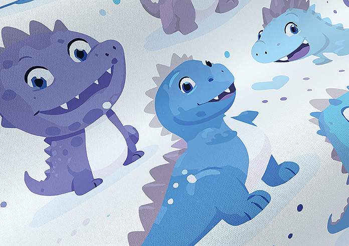 Roarsome, Blue - Twist&Fit Roman Blind - Image 4